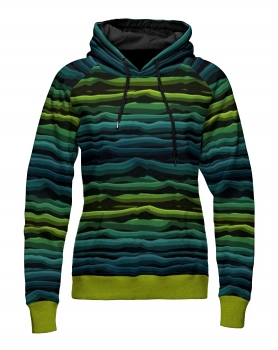 Wavy Stripes - Streifen Schwarz/Bunt - Sweat angeraut